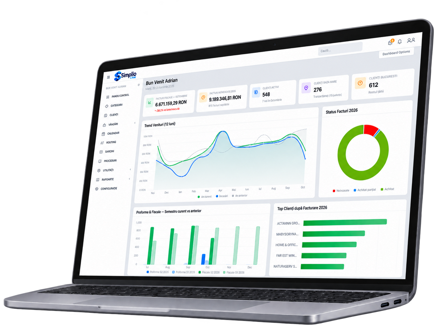 Simplio CRM Dashboard